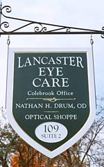 Lancaster Eye Care Colebrook, NH sign